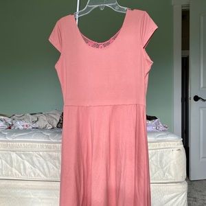 Rue 21 Women’s Fit and Flare Pink Lace Casual Dress
